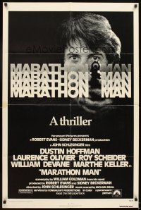 4m519 MARATHON MAN 1sh '76 cool image of Dustin Hoffman, John Schlesinger classic thriller!