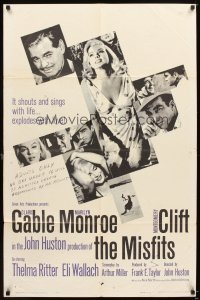 4m556 MISFITS 1sh '61 John Huston directed, Clark Gable, sexy Marilyn Monroe, Montgomery Clift!
