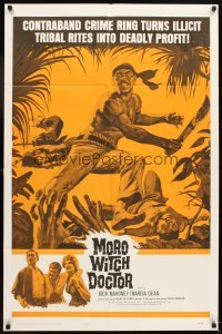 4m567 MORO WITCH DOCTOR 1sh '64 Jock Mahoney vs. contraband crime ring, deadly profit!