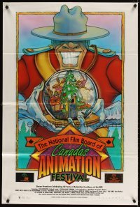 4m591 NATIONAL FILM BOARD OF CANADA'S ANIMATION FESTIVAL 1sh '91 Bayouth art of Mountie!