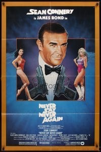 4m597 NEVER SAY NEVER AGAIN 1sh '83 art of Sean Connery as James Bond 007 by Obrero!