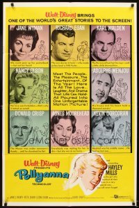 4m691 POLLYANNA 1sh '60 art of winking Hayley Mills, Jane Wyman, Walt Disney!