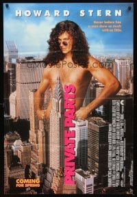 4m707 PRIVATE PARTS advance 1sh '96 wacky image of naked Howard Stern in New York City!