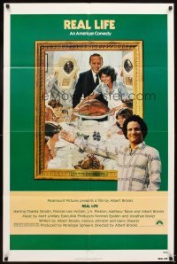 4m730 REAL LIFE 1sh '79 Albert Brooks, wacky spoof of Norman Rockwell painting!