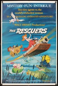 4m733 RESCUERS 1sh '77 Disney mouse mystery adventure cartoon from the depths of Devil's Bayou!