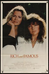 4m749 RICH & FAMOUS 1sh '81 great portrait image of Jacqueline Bisset & Candice Bergen!