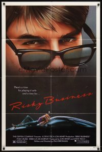 4m756 RISKY BUSINESS 1sh '83 classic close up image of Tom Cruise in cool shades!