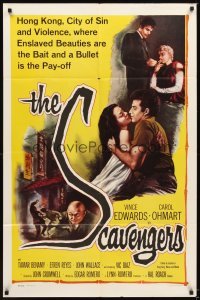 4m785 SCAVENGERS 1sh '59 Vince Edwards & sexy Carol Ohmart in Hong Kong!