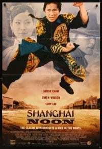 4m799 SHANGHAI NOON int'l DS 1sh '00 cowboys Jackie Chan & Owen Wilson, great western image!