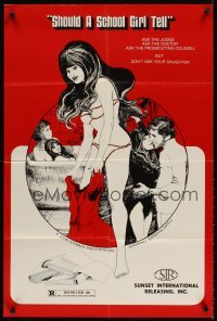 4m803 SHOULD A SCHOOL GIRL TELL 1sh '70s sex, art of nearly nude Barbara Capell!