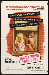 4m809 SINGLE ROOM FURNISHED 1sh '68 sexy Jayne Mansfield in her last and finest performance!