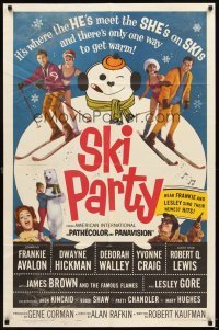 4m812 SKI PARTY 1sh '65 Frankie Avalon, Dwayne Hickman, where the he's meet the she's on skis!