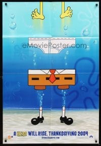 4m836 SPONGEBOB SQUAREPANTS MOVIE teaser 1sh '04 wacky image of floating Spongebob!
