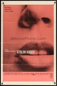 4m852 STOLEN KISSES 1sh '69 Francois Truffaut's Baisers Voles, sexy lips image!