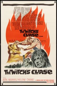 4m976 WITCH'S CURSE 1sh '63 Kirk Morris as Maciste walked with 100 years of terror & death!