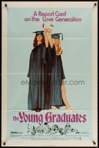 4m992 YOUNG GRADUATES 1sh '71 Patricia Wymer, teen rebels proudly displaying diplomas!