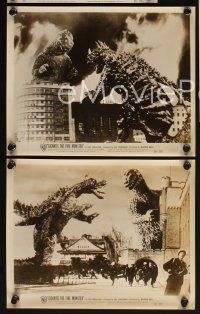 4p604 GIGANTIS THE FIRE MONSTER 7 8x10 stills '59 special fx images of Godzilla & Angurus battling!