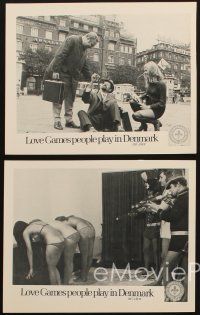 4p786 LOVE GAMES PEOPLE PLAY IN DENMARK 4 8x10 stills '73 great images with sexy half-naked women!