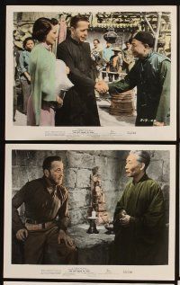 4p029 LEFT HAND OF GOD 10 color 8x10 stills '55 priest Humphrey Bogart, sexy Gene Tierney!