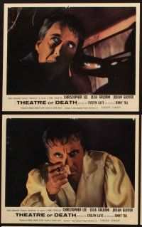 4p161 THEATRE OF DEATH 8 color English FOH LCs '67 Christopher Lee, great horror images!