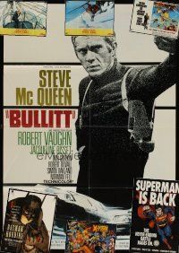 4r111 LOT OF 6 FOLDED SPECIAL & COMMERCIAL POSTERS '90s Bullitt, James Bond, Batman & more!