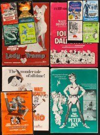 4r211 LOT OF 13 UNCUT & CUT WALT DISNEY PRESSBOOKS '67 - '78 re-releases of great titles!