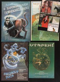 4r242 LOT OF 8 UNFOLDED CZECH POSTERS WITH FANTASY IMAGES '80s really cool different art!
