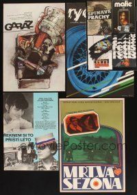 4r244 LOT OF 8 UNFOLDED AND FORMERLY FOLDED CZECH POSTERS WITH AUTOMOTIVE IMAGES '80s car images!