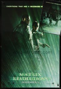 4r330 LOT OF 2 UNFOLDED DOUBLE-SIDED MATRIX REVOLUTIONS TEASER ONE-SHEETS '03 cool images!