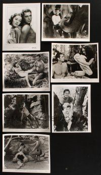 4r367 LOT OF 7 JOHNNY WEISSMULLER 8X10 REPRO STILLS '80s-90s great images from Tarzan movies!