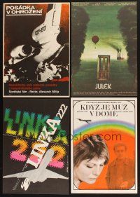4r247 LOT OF 4 FORMERLY FOLDED & UNFOLDED CZECH POSTERS WITH AVIATION IMAGES '80s different!