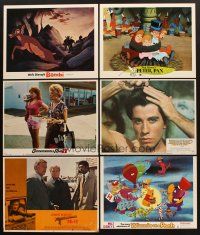 4r097 LOT OF 6 LOBBY CARDS '70s-80s Saturday Night Fever, McQ, Disney cartoons & more!