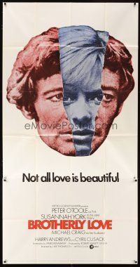 4s588 BROTHERLY LOVE int'l 3sh '70 Susannah York, Peter O'Toole, Not all love is beautiful!