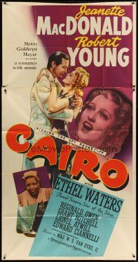 4s590 CAIRO 3sh '42 romantic art of Jeanette MacDonald & Robert Young, Ethel Waters!