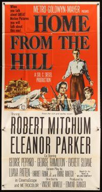4s672 HOME FROM THE HILL 3sh '60 art of Robert Mitchum, Eleanor Parker & George Peppard!
