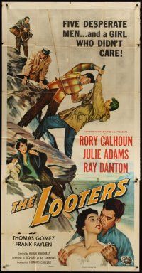 4s702 LOOTERS 3sh '55 Rory Calhoun and Julie Adams trapped on mountain, a girl who didn't care!