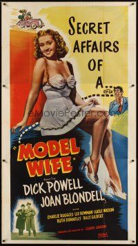 4s722 MODEL WIFE 3sh R48 full-length smiling Joan Blondell in sexy outfit, Dick Powell!