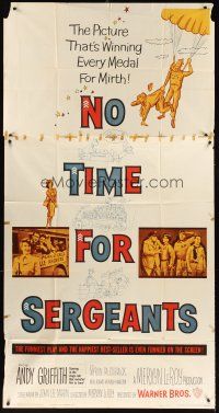 4s741 NO TIME FOR SERGEANTS 3sh '58 Andy Griffith, wacky Air Force paratrooper artwork!