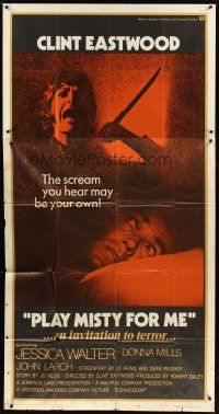 4s763 PLAY MISTY FOR ME int'l 3sh '71 classic Clint Eastwood, Jessica Walter, invitation to terror!