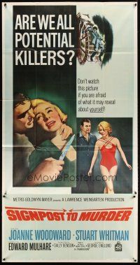 4s795 SIGNPOST TO MURDER 3sh '65 Joanne Woodward, Stuart Whitman, are we all potential killers?