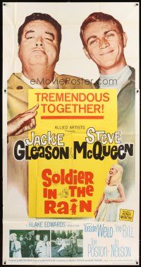 4s805 SOLDIER IN THE RAIN 3sh '64 close-ups of misfit soldiers Steve McQueen & Jackie Gleason!
