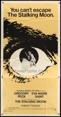 4s811 STALKING MOON 3sh '68 Gregory Peck, Eva Marie Saint, cool eyeball artwork!