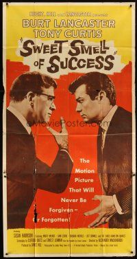 4s820 SWEET SMELL OF SUCCESS 3sh '57 Burt Lancaster as J.J. Hunsecker, Tony Curtis as Sidney Falco