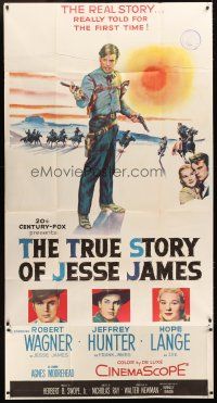 4s844 TRUE STORY OF JESSE JAMES 3sh '57 Nicholas Ray, Robert Wagner, Jeffrey Hunter, Hope Lange