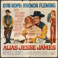 4s224 ALIAS JESSE JAMES 6sh '59 full-length wacky outlaw Bob Hope & sexy Rhonda Fleming!