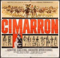 4s240 CIMARRON 6sh '60 directed by Anthony Mann, Glenn Ford, Maria Schell, cool artwork!
