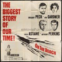 4s283 ON THE BEACH 6sh '59 art of Gregory Peck, Ava Gardner, Fred Astaire & Anthony Perkins!