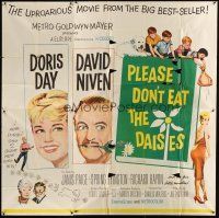 4s285 PLEASE DON'T EAT THE DAISIES 6sh '60 artwork of pretty smiling Doris Day, David Niven + dog!