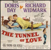 4s308 TUNNEL OF LOVE 6sh '58 romantic art of Doris Day & Richard Widmark kissing + sexy Gia Scala!