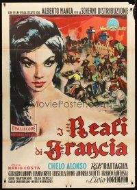 4s327 ATTACK OF THE MOORS Italian 1p '59 great artwork of beautiful Chelo Alonso by Manfredo!